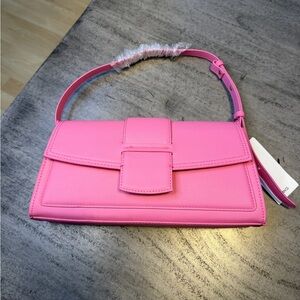Mango Pink Structured Shoulder Bag | Adjustable Strap | NWT